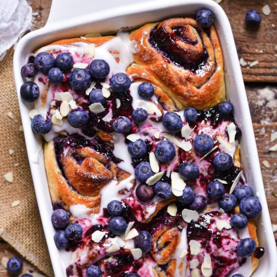 Vegan Blueberry Brioche Rolls