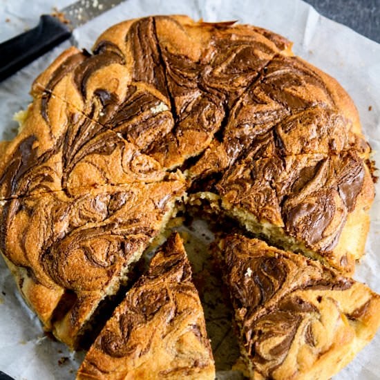 Peanut Butter Nutella Swirl Cake