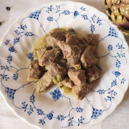 Veal & Pork Stew with Artichokes