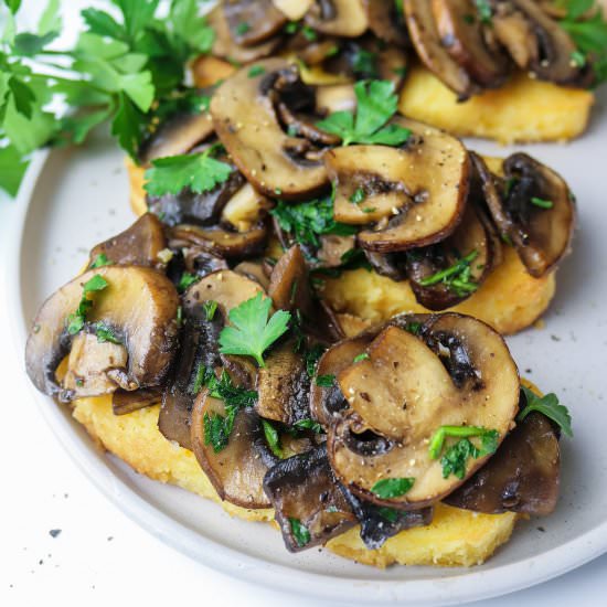 Polenta Bruschetta with Mushrooms