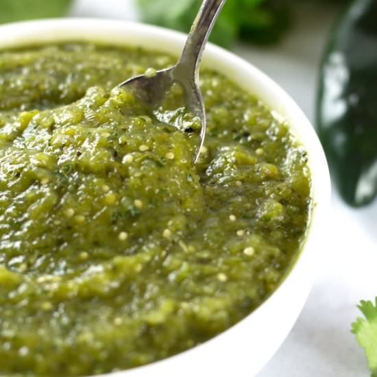 Roasted Tomatillo Enchilada Sauce