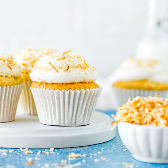 Eggless Coconut Cupcakes