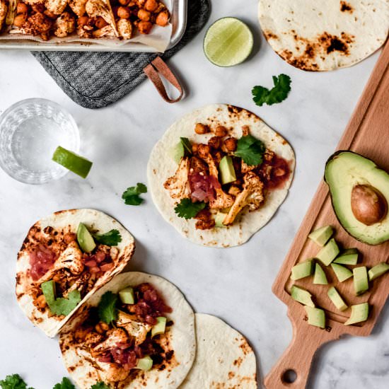 Cauliflower Chickpea Tacos