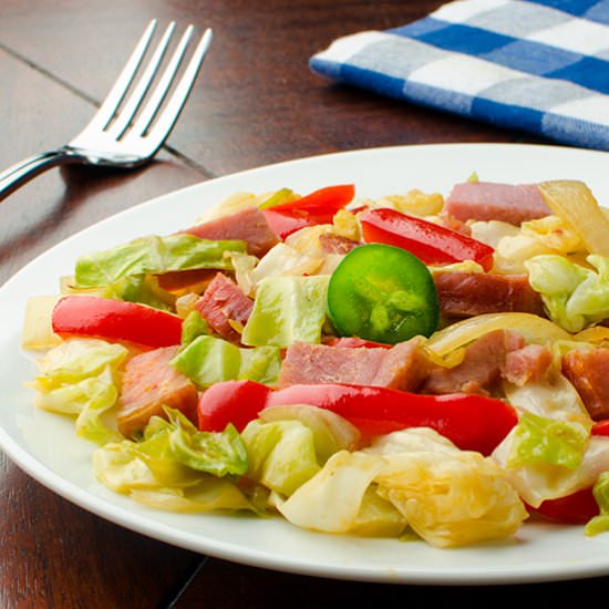 Cabbage and Ham Stir-Fry