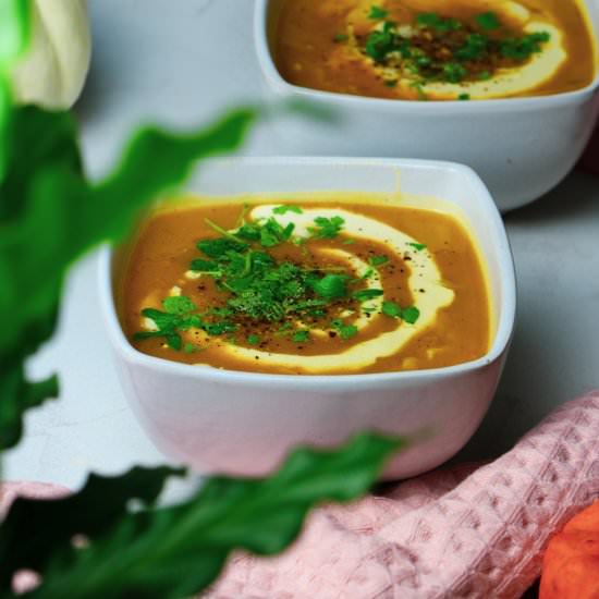 Butternut Squash Soup with Cabbage