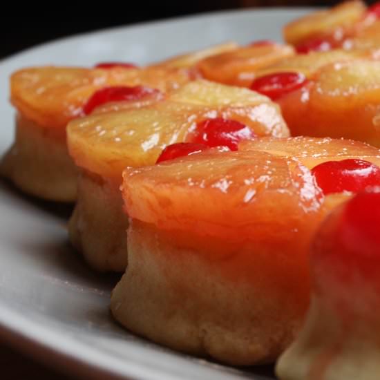Boozy Pineapple UpsideDown Cupcakes
