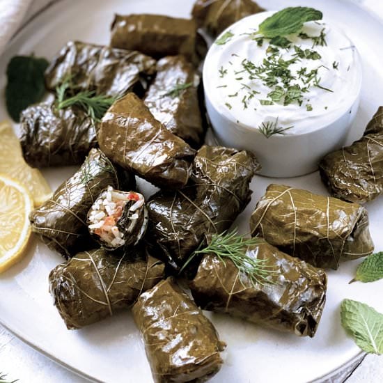 Dolmadakia – Stuffed Grape Leaves