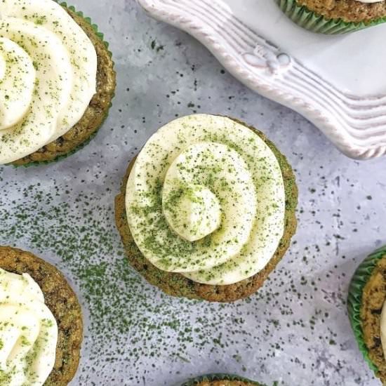 Matcha Cupcakes w/Coconut Frosting