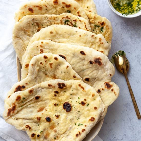 Homemade Vegan Garlic Naan Bread