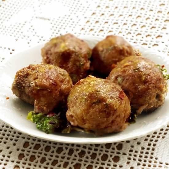 Lamb Meatballs with Mint Pesto