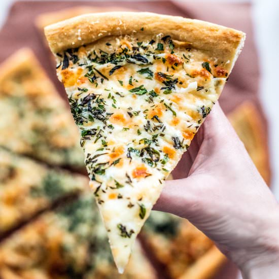 easy herb and garlic cheese pizza