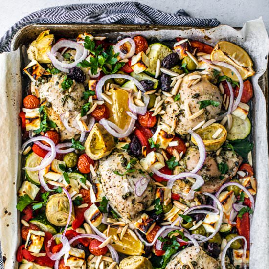 greek sheet pan chicken