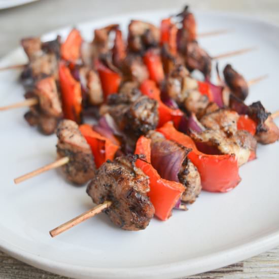 air fryer jerk chicken kebabs