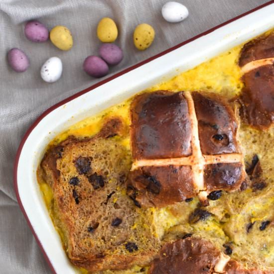 Hot Cross Bun Pudding