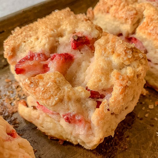 Strawberry Cream Scones w/ Ricotta