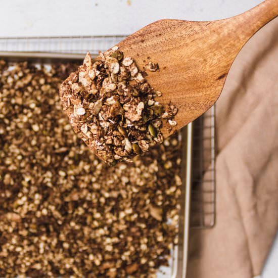 Healthy Homemade Chocolate Granola
