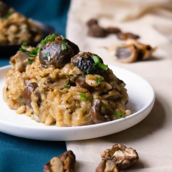 Black Garlic Miso Mushroom Risotto