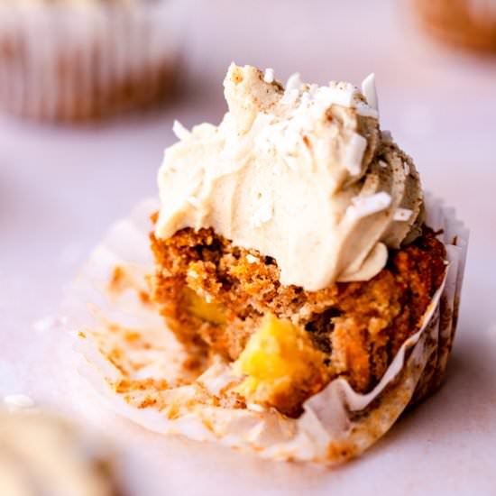 Pineapple Carrot Cake Cupcakes