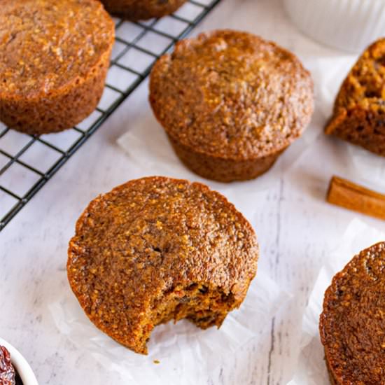 Healthy spiced carrot muffins