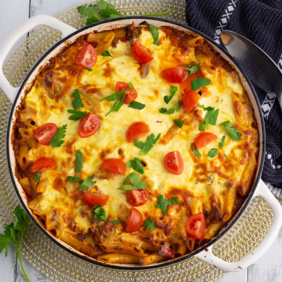 Beef Taco Pasta Bake