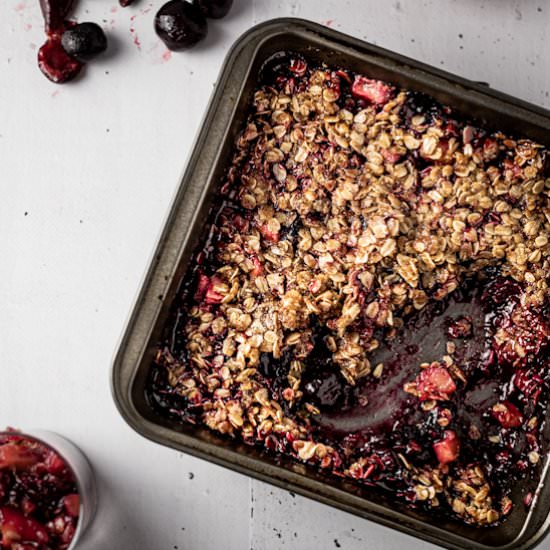 Apple and Cherry Crumble
