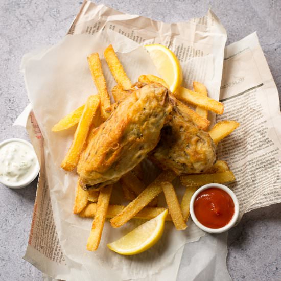 Vegan Banana Blossom ‘Fish’ & Chips