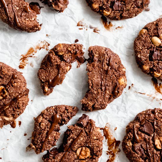 Vegan Dark Chocolate Hazelnut Cookies