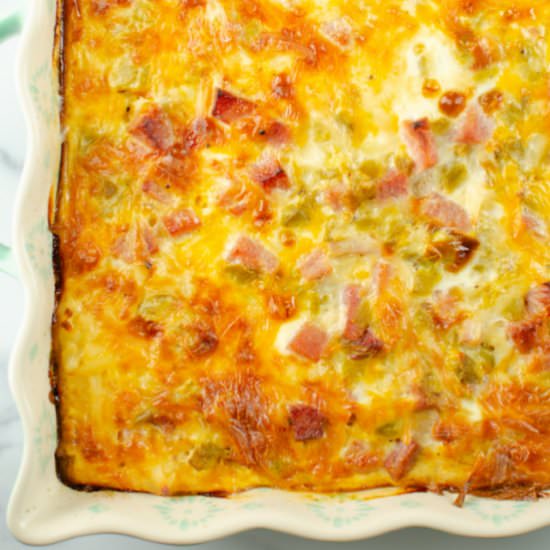 Overnight Ham Breakfast Casserole
