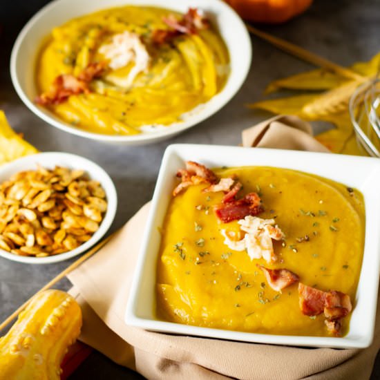 Crab and Bacon Pumpkin Bisque