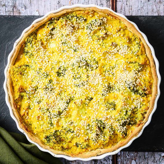 Vegan Tofu & Broccoli Quiche, Easy
