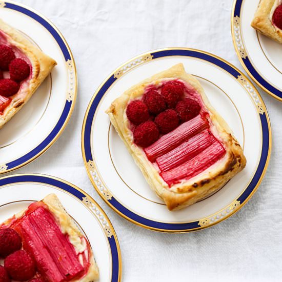Rhubarb Raspberry Pastries