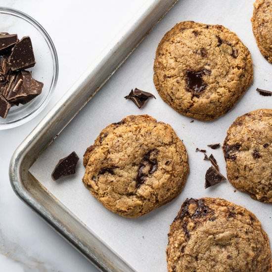 GF, Vegan Chocolate Chunk Cookies