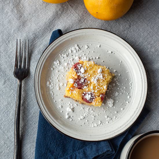Whole Meyer Lemon Raspberry Bars