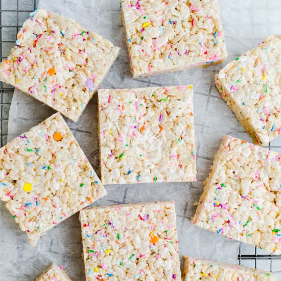 Cake Batter Rice Krispie Treats