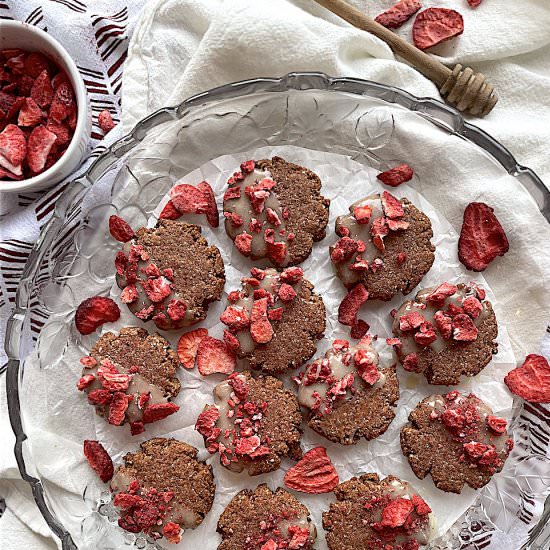Strawberry Honey Shortbread Cookies
