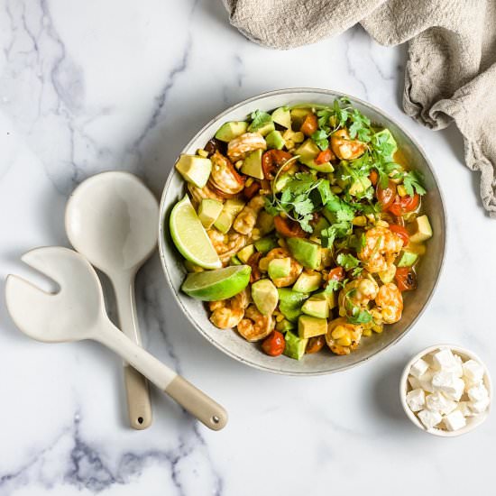 shrimp tomato corn salad