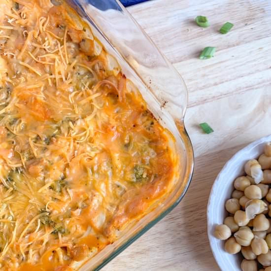 Cheesy Buffalo Chickpea Chicken