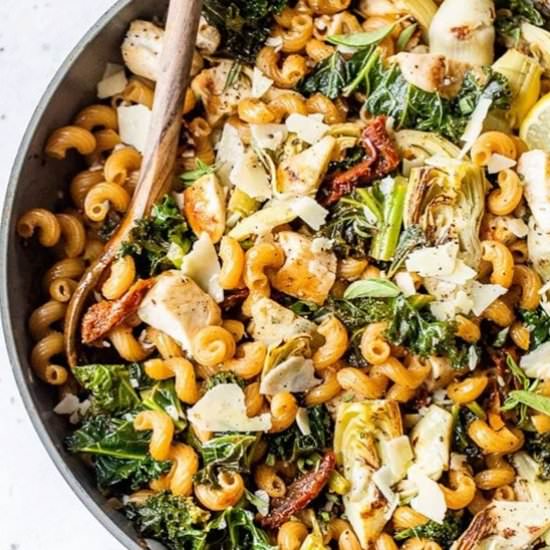 One-Pot Chicken Artichoke Cavatappi