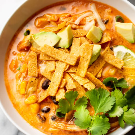 creamy chicken tortilla soup