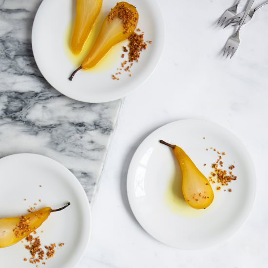 Cardamom & Saffron Poached Pears