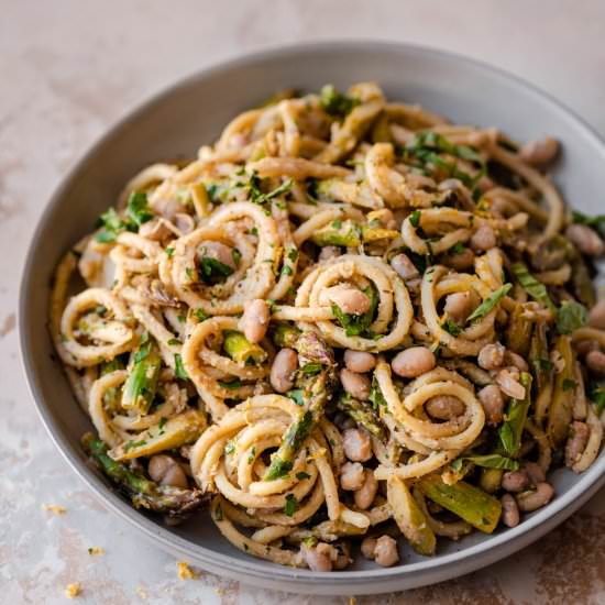 Creamy Lemon Asparagus Pasta