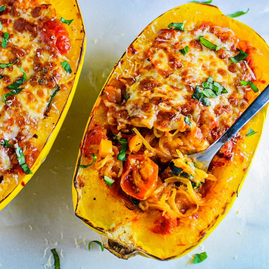 Spaghetti Squash Pizza Bowls