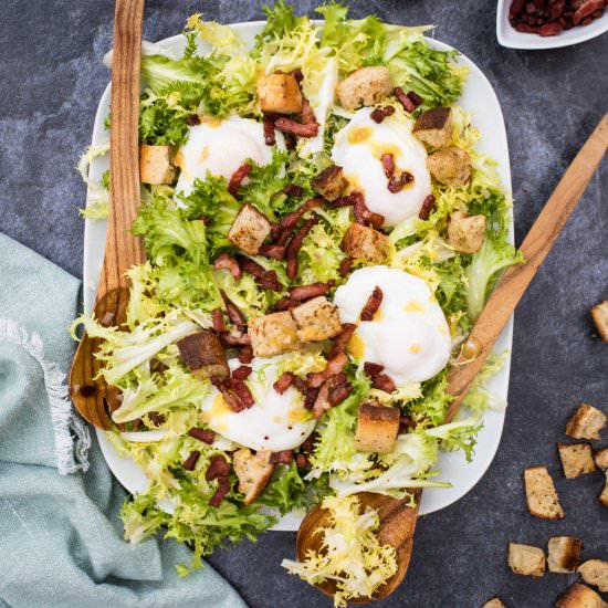 Frisée Salad with Baguette Croutons