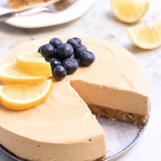 No-Bake Lemon Cheesecake (GF,Vegan)