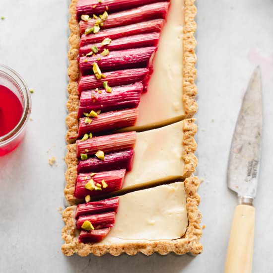 Vegan Rhubarb Custard Tart