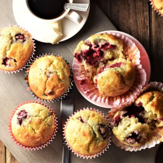 Raspberry White Chocolate Muffins