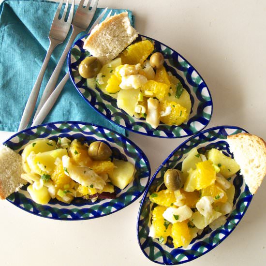 Salad with Potatoes, Oranges, Olive
