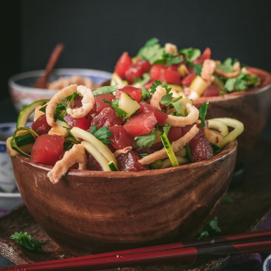 Tuna Poke Bowl with Noodles