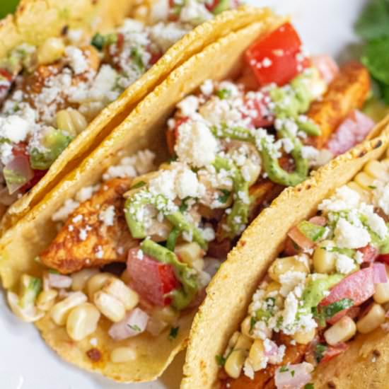 Mexican Street Corn Chicken Tacos