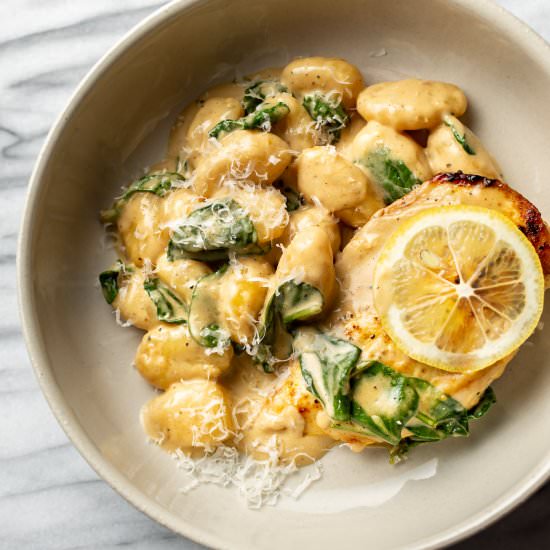 creamy lemon chicken gnocchi